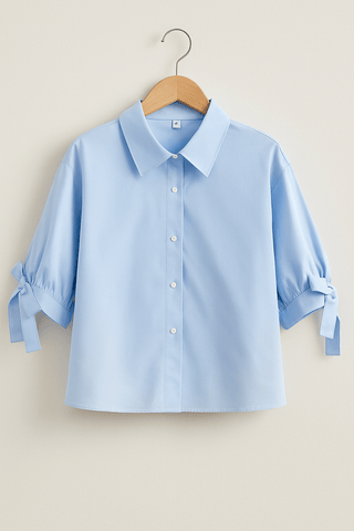 Arianne Bluse mit Schleifenärmeln - Bluse - Hellblau - Müller Mode