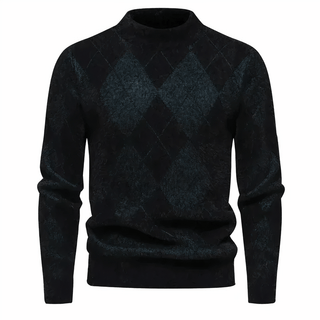 Arvid - Stehkragenpullover - Diamantmuster - Sweatshirts & Hoodies - Schwarz - Müller Mode