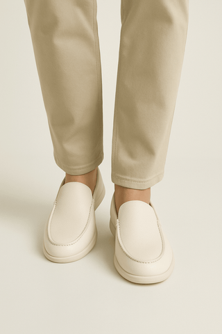 Asher Lederloafer Zweifarbig - Loafers - Weiß - Müller Mode