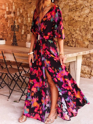 Attina Maxikleid mit Schmetterlingsärmeln - Kleider - Grau - Müller Mode