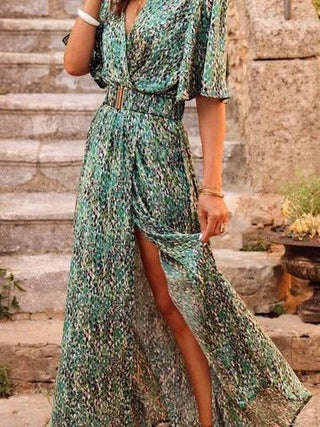 Attina Maxikleid mit Schmetterlingsärmeln - Kleider - Grün - Müller Mode