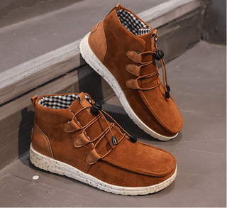 August - Schuhe mit Kordelzug - Stilvolles Samt - Design - Sneakers - Braun - Müller Mode