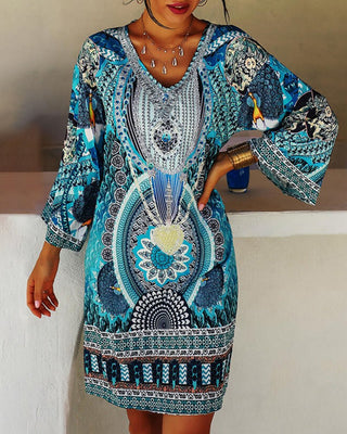 Ayla - Boho Sommerkleid - Atmungsaktiv - Kleider - Blau - Müller Mode