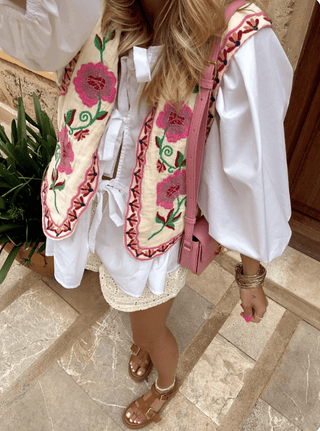 Blaire - Sommerweste - Bezaubernder Blumendruck - Bluse - Rosa - Müller Mode