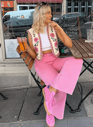 Blaire - Sommerweste - Bezaubernder Blumendruck - Bluse - Rosa - Müller Mode
