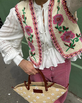 Blaire - Sommerweste - Bezaubernder Blumendruck - Bluse - Rosa - Müller Mode