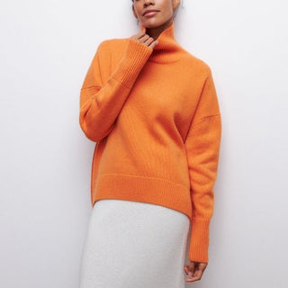 Bodil - Rollkragenpullover - Warm und Bequem - Sweatshirts & Hoodies - Orange - Müller Mode