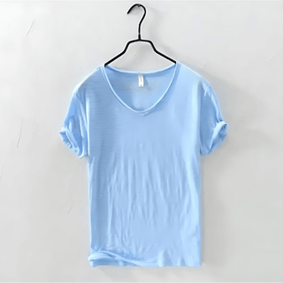 Boris V - Ausschnitt T-Shirt - Hemden - Himmelblau - Müller Mode