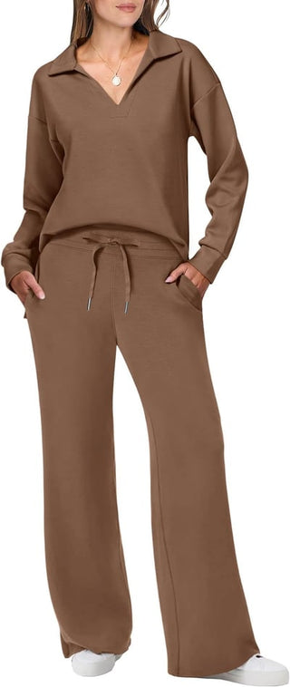 Briar - Lässiger Pullover & Hose - Reise - & Lounge - Set - Sets - Braun - Müller Mode