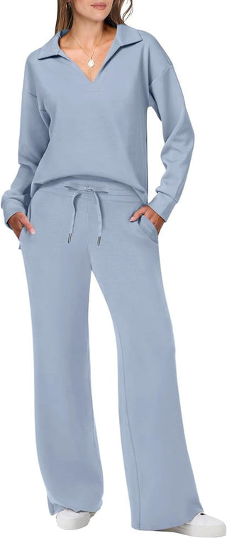 Briar - Lässiger Pullover & Hose - Reise - & Lounge - Set - Sets - Hellblau - Müller Mode