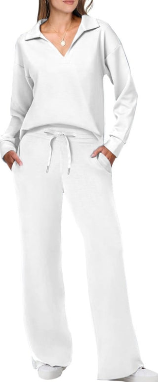 Briar - Lässiger Pullover & Hose - Reise - & Lounge - Set - Sets - Weiß - Müller Mode
