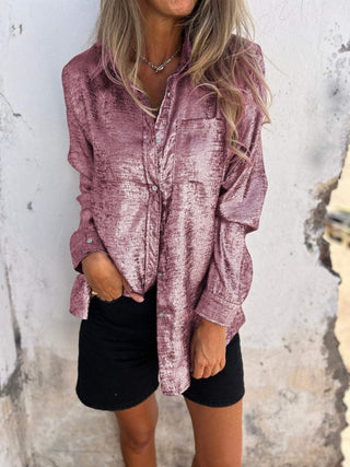 Britney - Bluse - Metallisches Oberteil - Bluse - Rosa - Müller Mode
