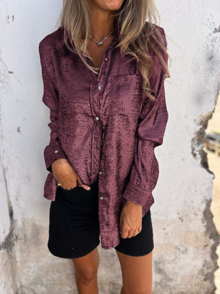 Britney - Bluse - Metallisches Oberteil - Bluse - Rot - Müller Mode