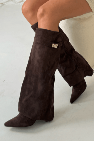 Britta Stiefel mit weitem Schaft und Absatz - Stiefel - Schwarz 2 - Müller Mode