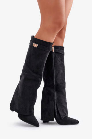 Britta Stiefel mit weitem Schaft und Absatz - Stiefel - Schwarz 2 - Müller Mode
