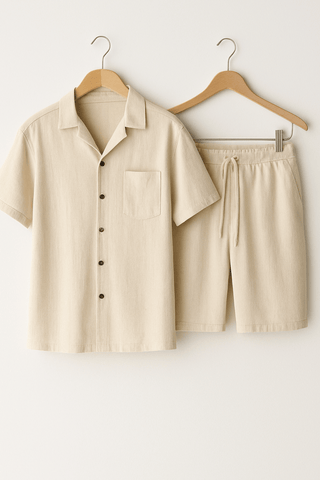 Carl Sommer - Set mit Knopfhemd und Shorts - Sets - Khaki - Müller Mode