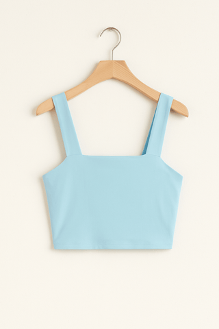 Carla Spaghettiträger Top mit Square Neck - Tops - Blau - Müller Mode