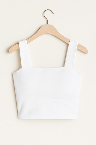 Carla Spaghettiträger Top mit Square Neck - Tops - Weiß - Müller Mode