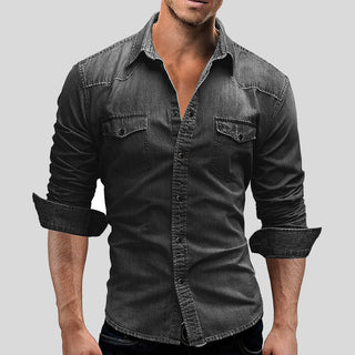 Cedric - Denim Shirt - Shirts - Black - Müller Mode