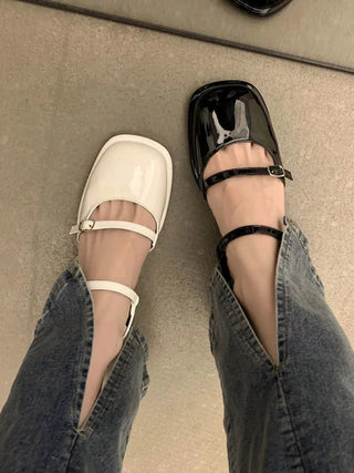 Chesa - Vintage Blocksandalen - Quadratische Spitze - Pumps - Schwarz - Müller Mode