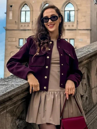 Christa Kurzjacke Military - Stil - Leichte Jacken - Weinrot - Müller Mode