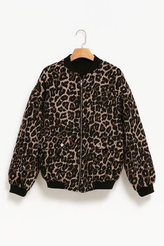 Christa Steppjacke mit Animalprint und Reißverschluss - Jacken - Schwarz - Müller Mode
