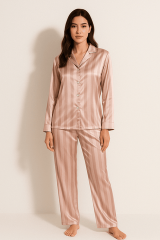 Christabel Gestreiftes Pyjama - Set - Unterwäsche & Nachtwäsche - Rosa - Müller Mode