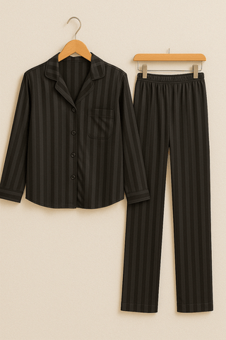 Christabel Gestreiftes Pyjama - Set - Unterwäsche & Nachtwäsche - Schwarz - Müller Mode