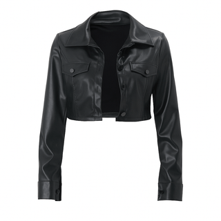 Clara Kunstlederjacke Kurz Cropped - Leichte Jacken - Schwarz - Müller Mode