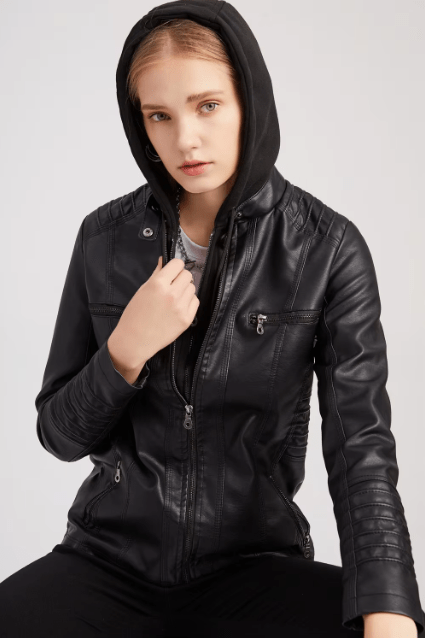 Cleo Biker-Jacke mit Kapuze