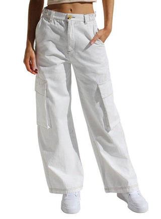 Corrine - Cargohose - Bequemer Schnitt mit weitem Bein - Cargohosen - Beige - Müller Mode