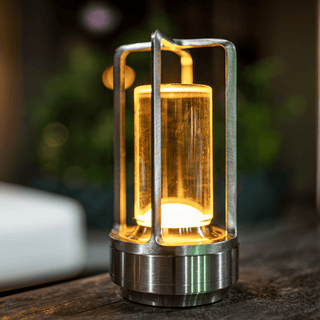 Crystalite - Kristall - Laterne - Tischlampe - Silber - Müller Mode