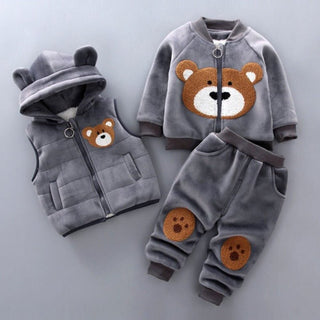 CubbyCuddle - Ultraweicher Anzug - Teddy - Anzug - Kinder - Grau - Müller Mode