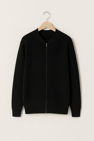 Daniel Strickjacke mit Reißverschluss - Strickwaren - Schwarz - Müller Mode
