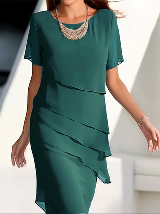 Daria - Plissiertes Chiffonkleid - Hochwertig - Kleider - Grün - Müller Mode