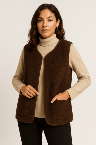 Dione Plüsch - Weste - Blazers - Khaki dunkel - Müller Mode