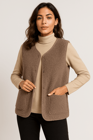 Dione Plüsch - Weste - Blazers - Khaki dunkel - Müller Mode