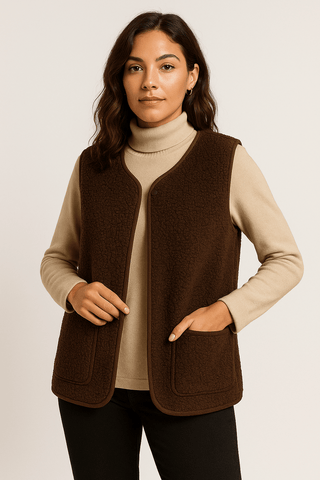 Dione Plüsch - Weste - Blazers - Khaki dunkel - Müller Mode