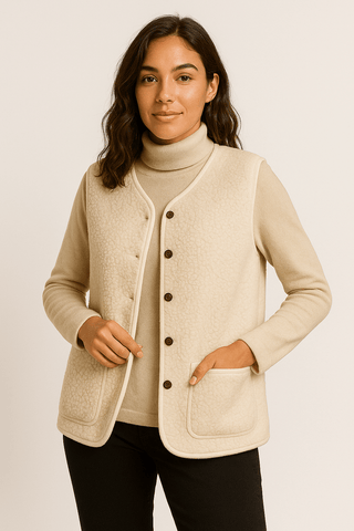 Dione Plüsch - Weste - Blazers - Khaki hell - Müller Mode