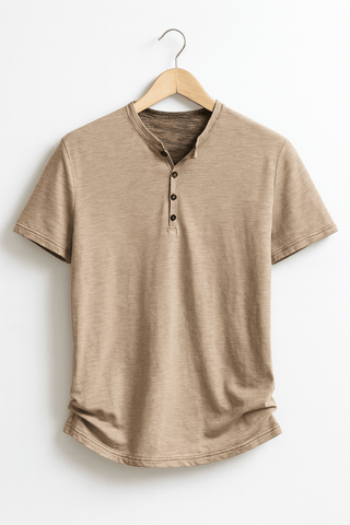 Dirk Henley - Shirt mit Knopfleiste - Hemden - Khaki - Müller Mode