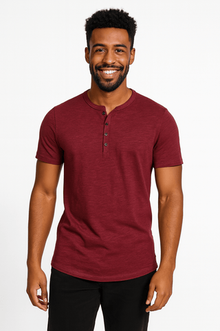 Dirk Henley - Shirt mit Knopfleiste - Hemden - Rot - Müller Mode