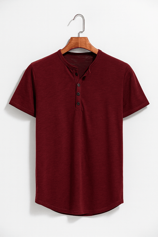 Dirk Henley - Shirt mit Knopfleiste - Hemden - Rot - Müller Mode