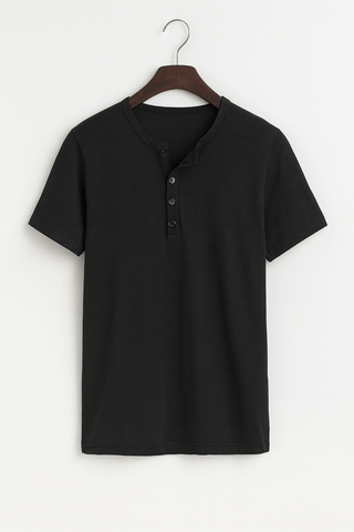 Dirk Henley - Shirt mit Knopfleiste - Hemden - Schwarz - Müller Mode