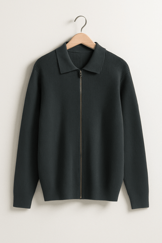 Eli Strickjacke mit Reißverschluss - Strickwaren - Grau - Müller Mode