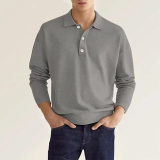 Elias - Poloshirt - Lange Ärmel - Polos - Grau - Müller Mode