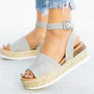 Elin - Plateau - Flip - Flops - Sandalen - Sandalen & Hausschuhe - Hellgrau - Müller Mode