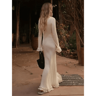 Ellasandra - Langärmliges Maxikleid - Kleider - Weiß - Müller Mode