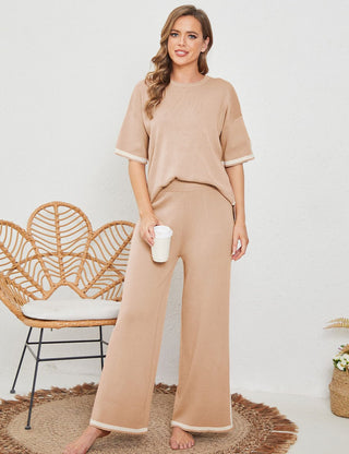 Eloise - Passendes T-Shirt & Hose - Loungewear Set - Sets - Khaki - Müller Mode