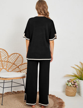 Eloise - Passendes T-Shirt & Hose - Loungewear Set - Sets - Schwarz - Müller Mode
