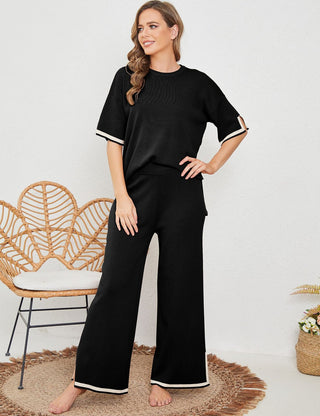 Eloise - Passendes T-Shirt & Hose - Loungewear Set - Sets - Schwarz - Müller Mode